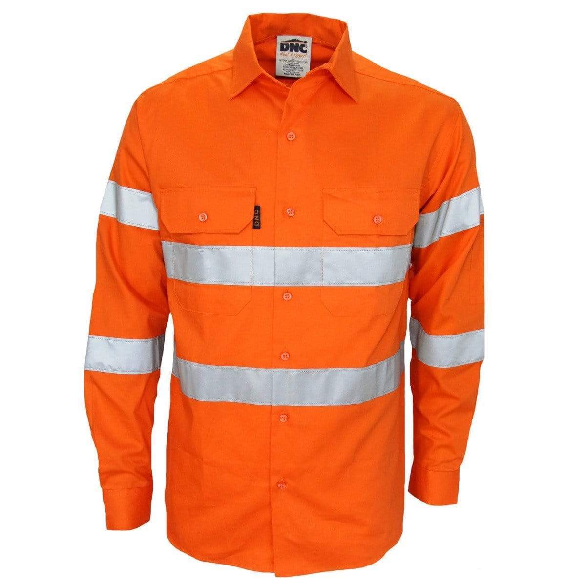 Dnc Workwear Hi-vis Bio-motion Taped Shirt - 3977 Work Wear DNC Workwear Orange XS 